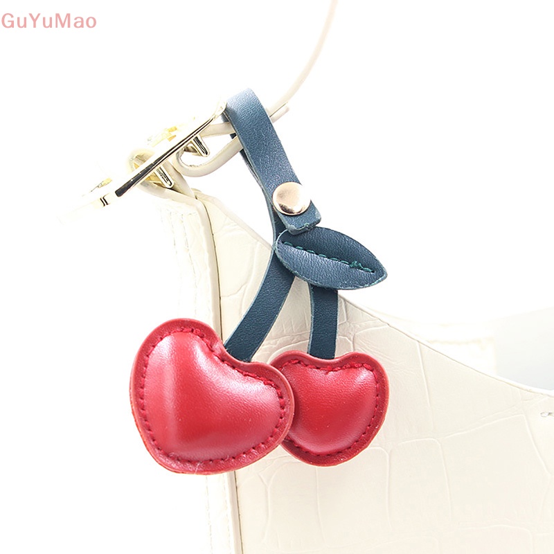 [cxGUYU] Móc Chìa Khóa Bằng Da Hình Trái cherry Nhỏ Nhắn Sáng Tạo Phong Cách Bánh Ngọt PRTA