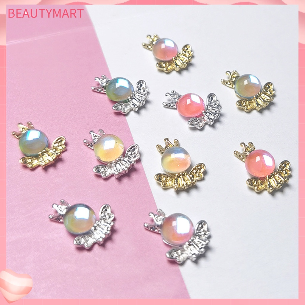 Set 10 Phụ Kiện Trang Trí Móng Tay Hình Vương Miện Bằng Hợp Kim DIY