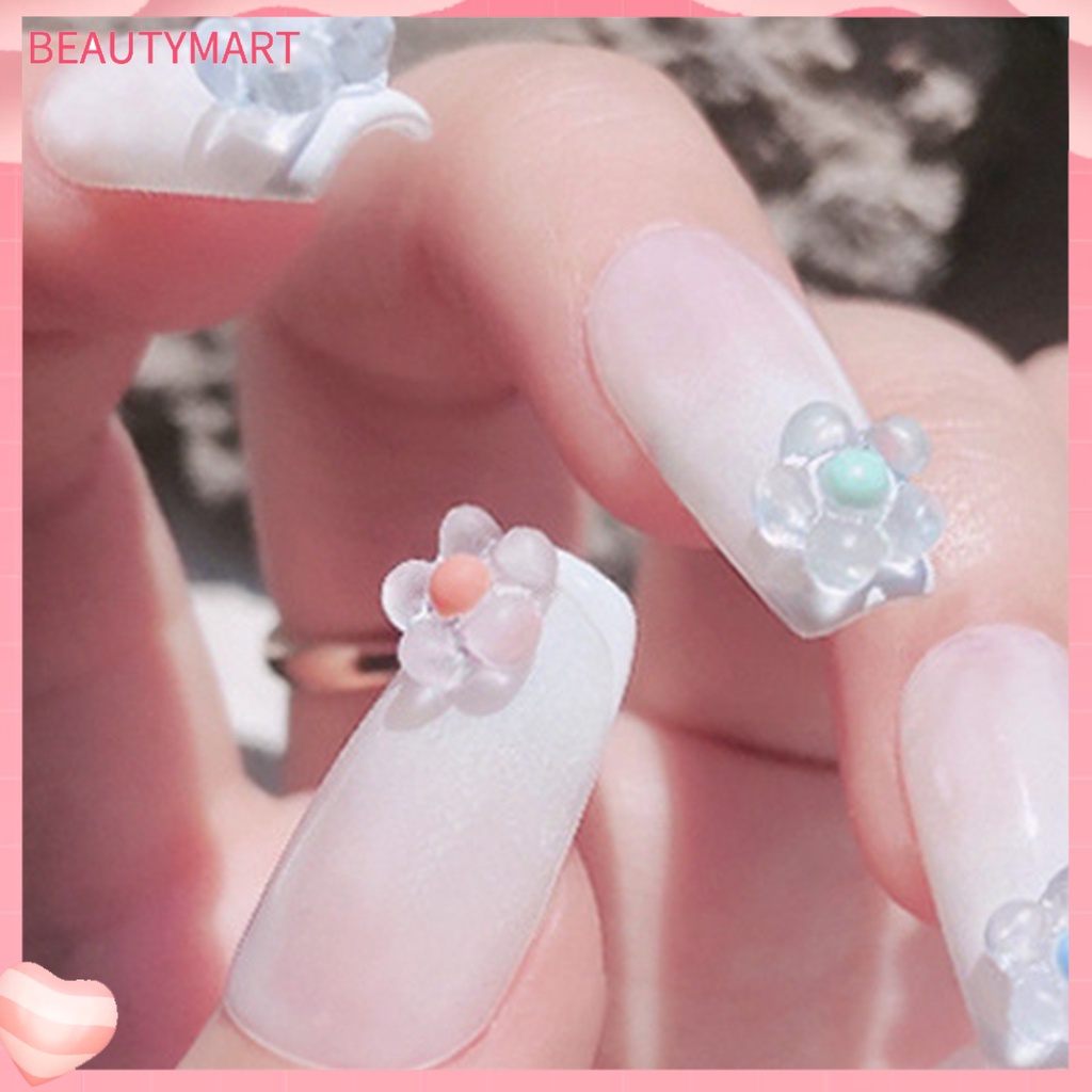 Bộ 50 Phụ Kiện Trang Trí Móng Tay Hình Bông Hoa 3D Mini Bằng Nhựa Resin Màu Sắc Tươi Sáng Chống Thấm Nước Dành Cho Bạn Nữ Charms
