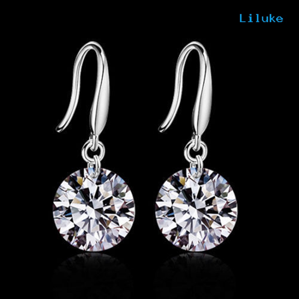 Đôi Khuyên Tai HìNh TròN Mạ BạC ĐíNh Zircon LấP LáNh ThờI Trang Cho Nữ