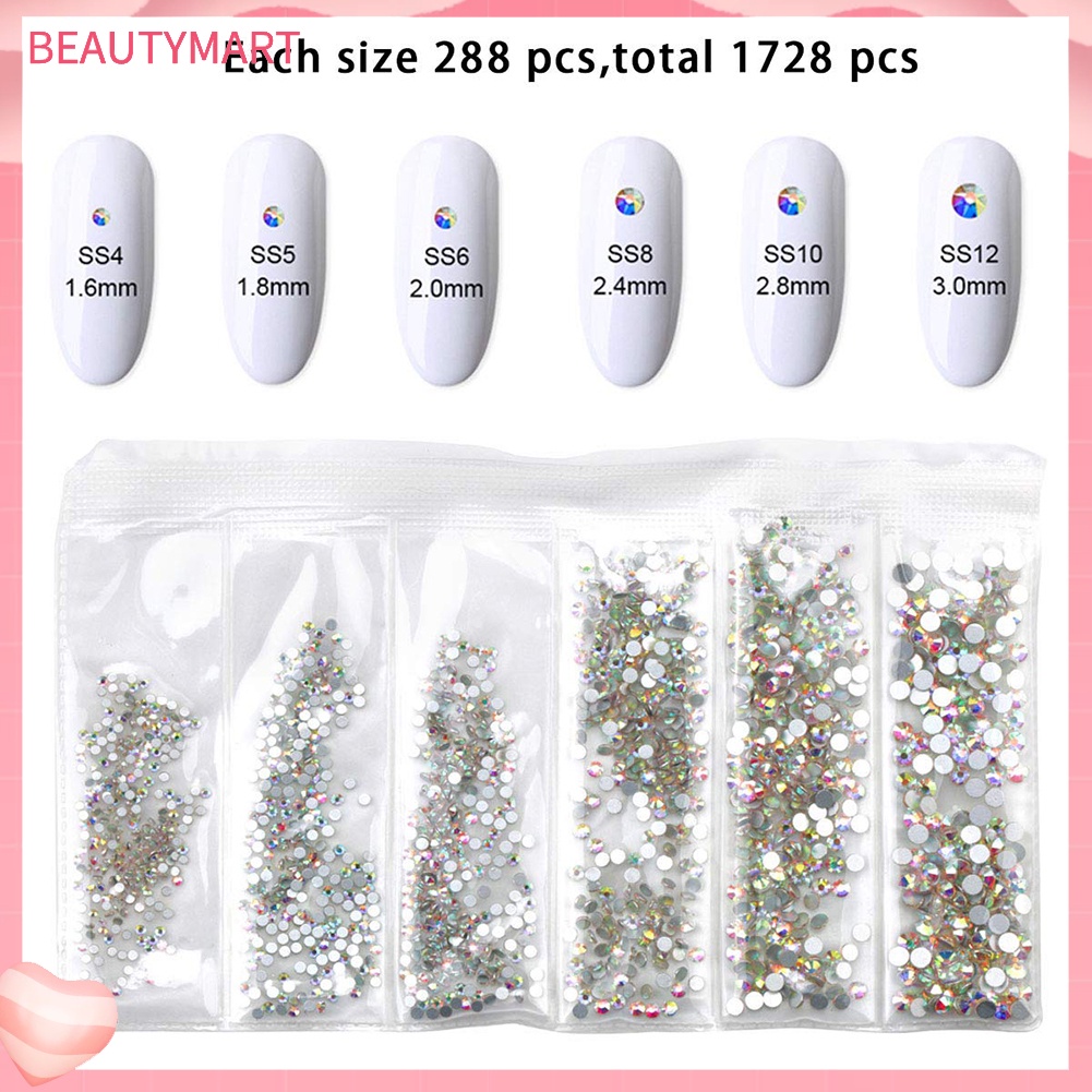 Bộ Đá Pha Lê Nhiều Hình Dạng Kèm Nhíp Gắp Trang Trí Móng Tay Nghệ Thuật