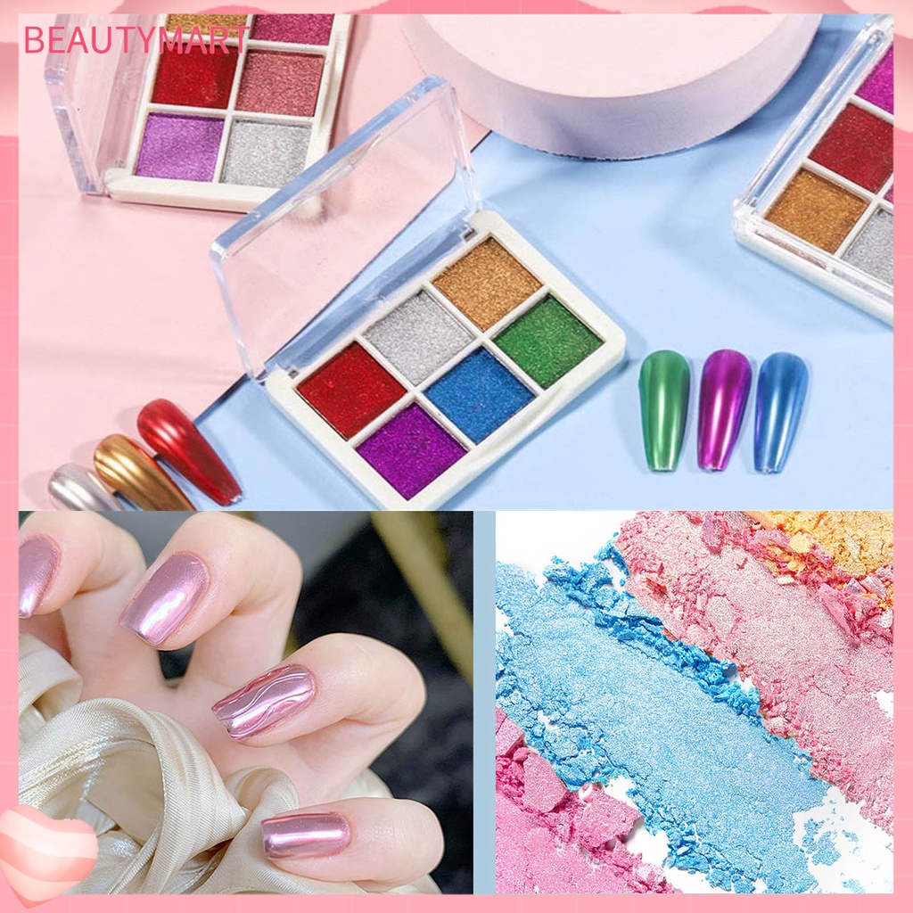 Bột Tráng Gương Màu Trơn Dùng Trang Trí Móng Tay DIY