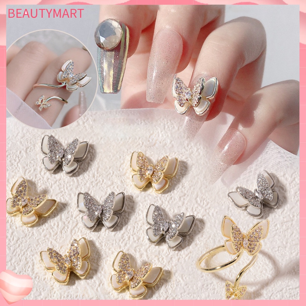 Phụ Kiện Đính Trang Trí Móng Tay Hai Lớp Tinh Tế Dễ Phối Đồ Dành Cho Nữ