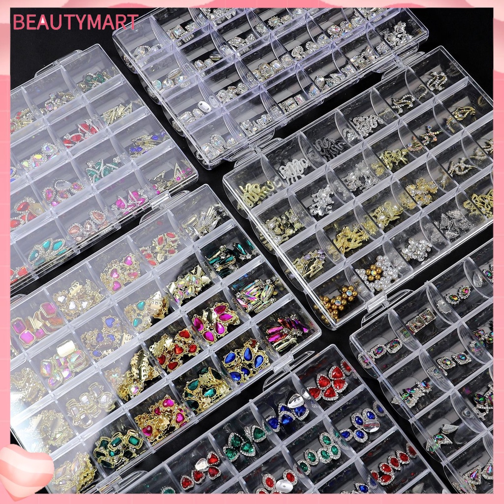 1 Hộp Đá Pha Lê Hình Trái Tim Nhiều Màu Đa Năng Trang Trí Móng Tay Nghệ Thuật Thời Trang DIY