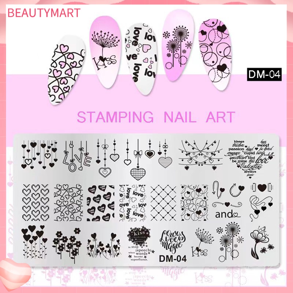 Khuôn Trang Trí Móng Tay Bằng Thép Không Gỉ Họa Tiết Tinh Tế Có Thể Tái Sử Dụng