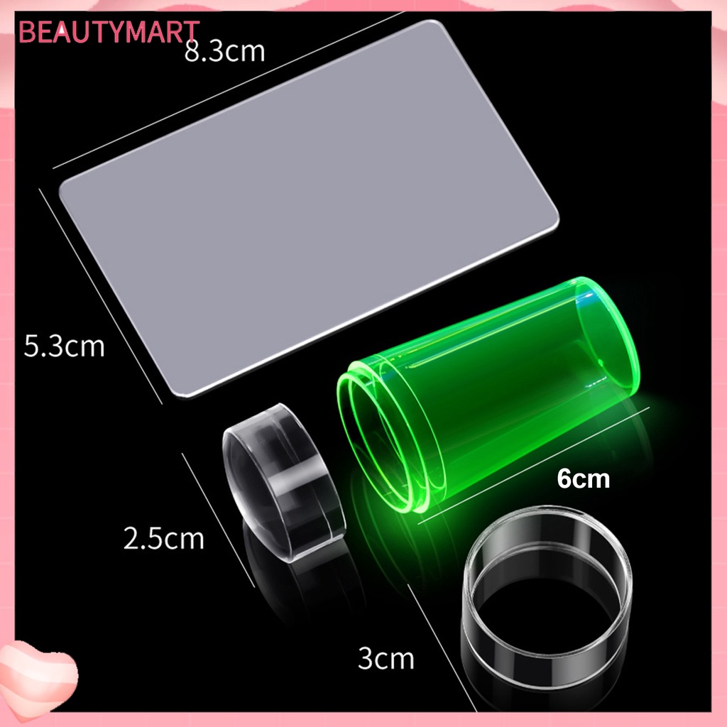 1 Bộ Dụng Cụ In Hình Móng Tay Bằng Silicone Màu Huỳnh Quang Độ Bền Cao Dễ Tháo Rời DIY