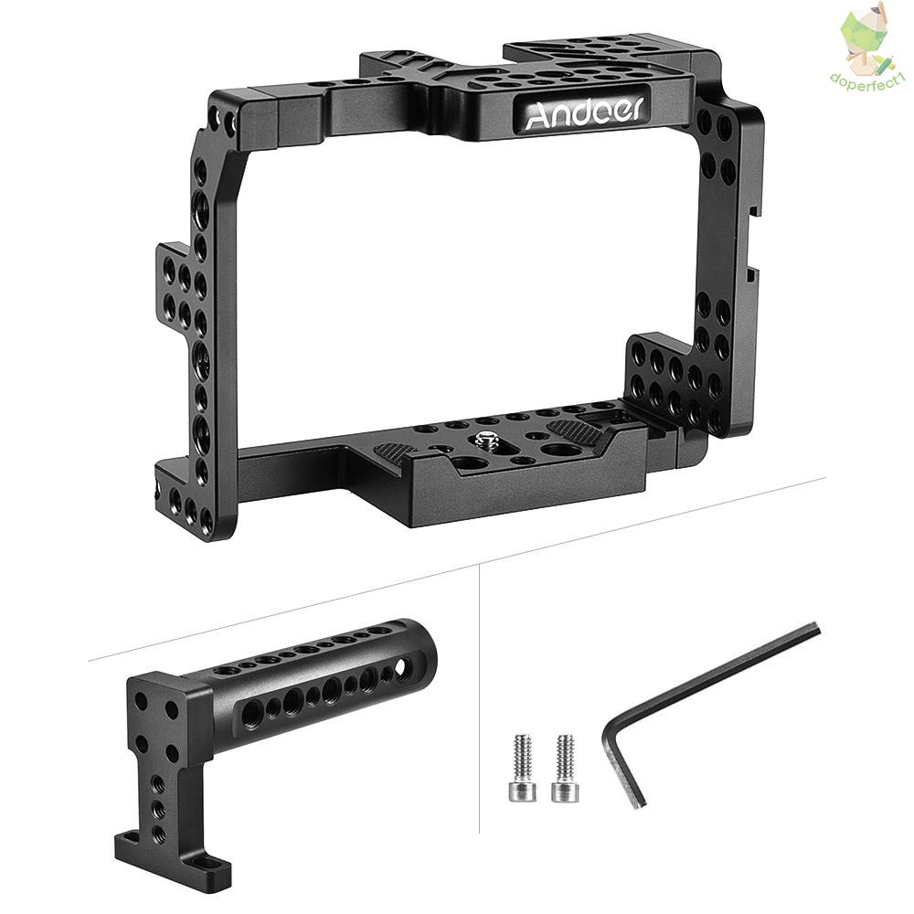 Andoer Protective Video Camera Cage Stabilizer Protector w/ Top Handle for  A7II A7RII A7SII  ILDC Mirrorless Camcorder   Came-6.5