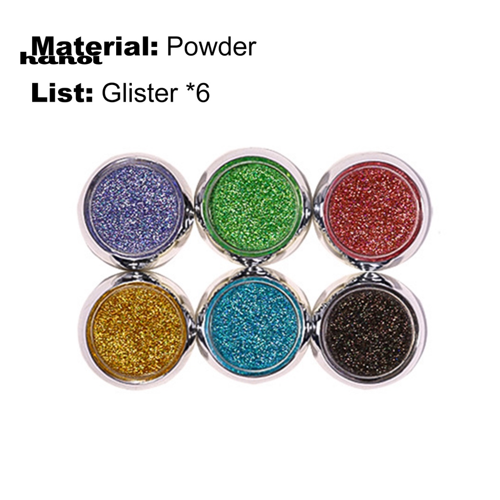 Set 6 Hộp Bột Tráng Gương Mạ Điện Dùng Để Trang Trí Móng Nghệ Thuật
