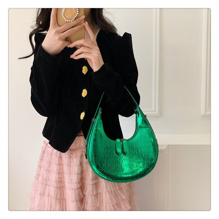Túi Xách JASMIN NOIR Đeo Vai Họa Tiết Da Cá Sấu Thời Trang Hàn Quốc Cho Nữ