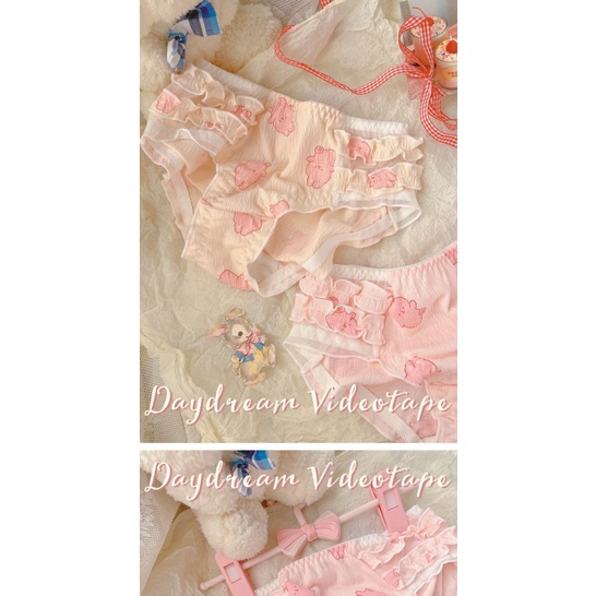 Quần Lót Đáy Cotton Mềm Mại Thoải Mái Họa Tiết Thỏ Hoạt Hình Nhật Bản Đáng Yêu Cho Bé Gái