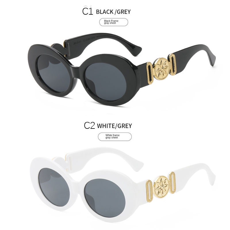 Kính Mát Gọng oval Phong Cách Âu Mỹ Cổ Điển Mới Cho Nam Và Nữ