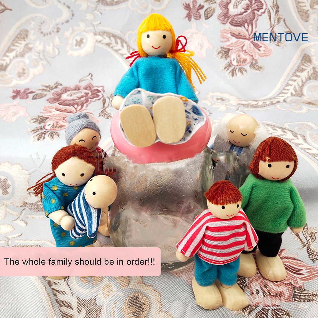 Set 7 Búp Bê Hoạt Hình Xinh Xắn Bằng Gỗ