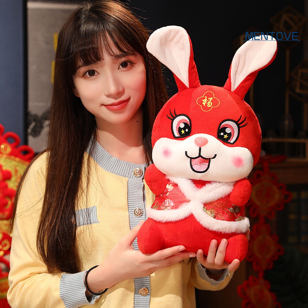 Thỏ Nhồi Bông 22 / 30 / 40cm Phong Cách Trung Hoa Trang Trí Năm Mới 2023