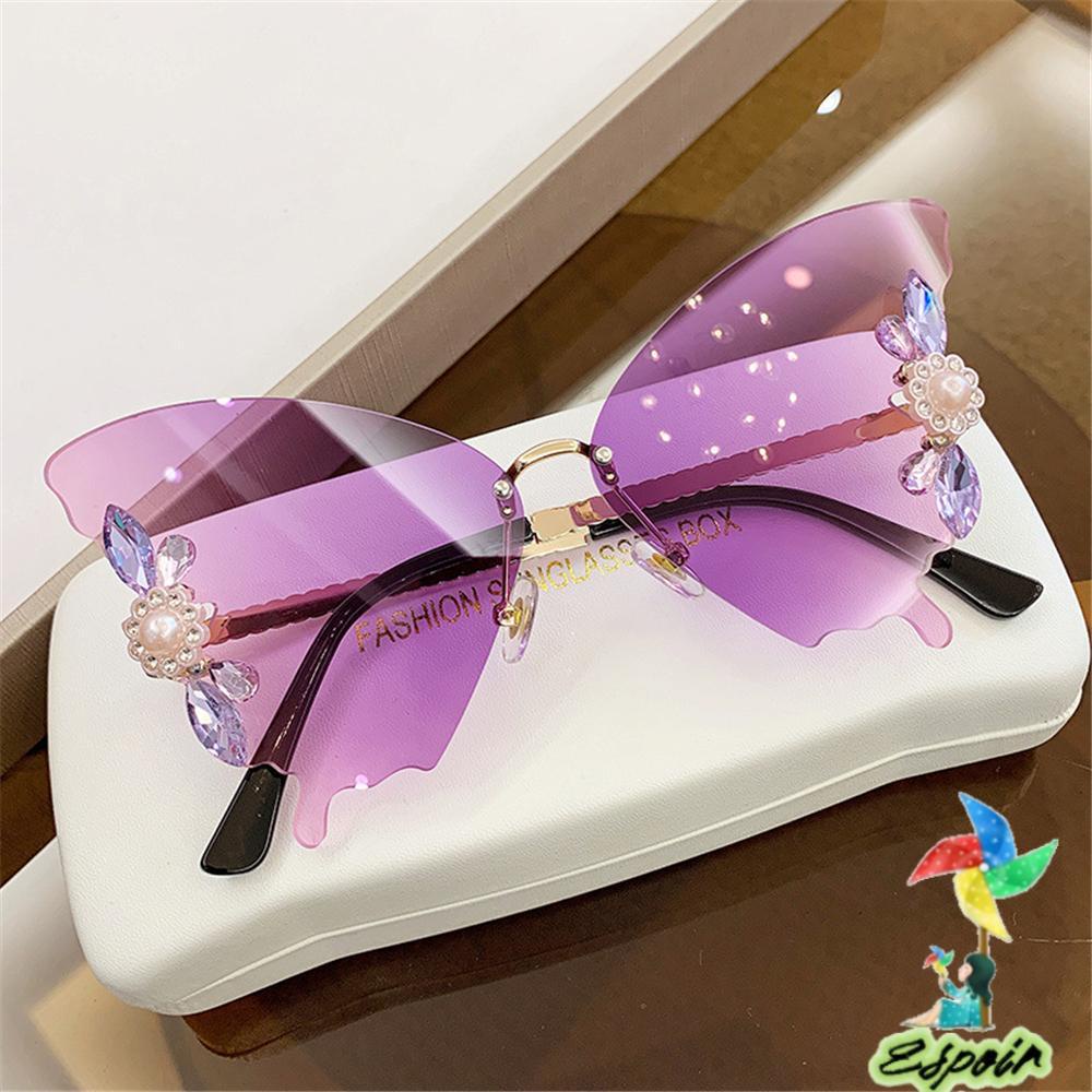 ESPO Kính Mát Chống Tia UV400 Hình Bướm Đính Đá Thời Trang