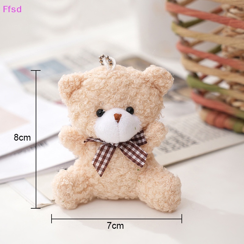 Móc Chìa Khóa Đồ Chơi Mini Bằng Cotton Mềm Hình Gấu / Thỏ / Cún Nhồi Bông Dễ Thương Cho Bé Gái Và Trẻ Em
