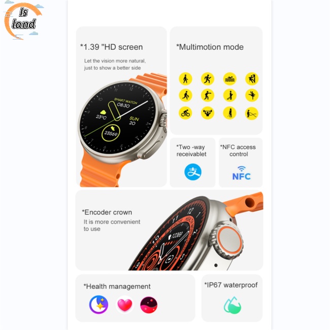 Đồng Hồ Thông Minh K9 Màn Hình Tròn 1.39 Inch Kết Nối Bluetooth Có Chức Năng Gọi Điện Sạc