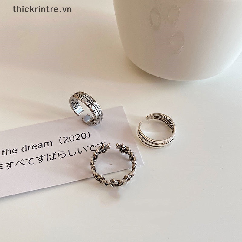 Bộ 3 Nhẫn Hợp Kim Phong Cách Punk Hip hop Cá Tính Cho Nam Và Nữ