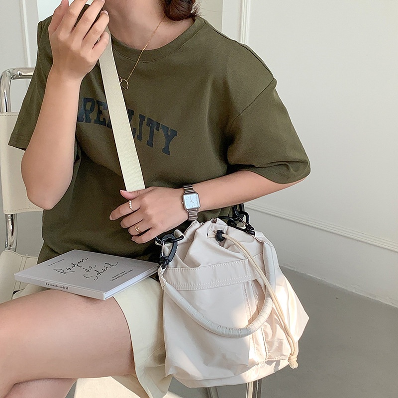 Túi Rút Dây Bằng nylon Sức Chứa Lớn Siêu Nhẹ Có Thể Gấp Gọn Dành Cho Nữ