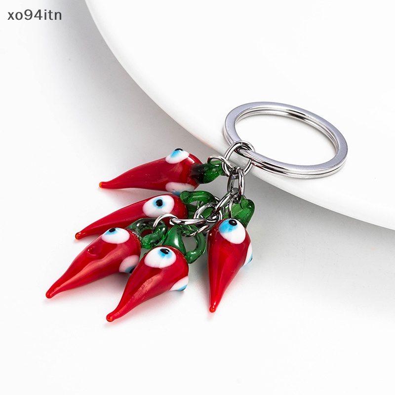 Tn Móc Khóa Kim Loại Hình Mắt Xanh Dương Đỏ Chili Ớt Thời Trang Sáng Tạo Làm Quà Tặng Trang Sức Cho Nam Và Nữ n