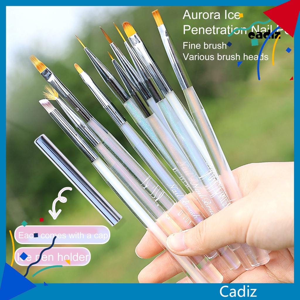 Bút Vẽ Móng Nghệ Thuật Đầu Mềm Trong Suốt Thoải Mái Nhiều Ngòi CADI