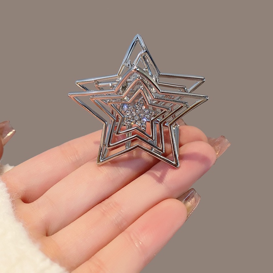 Kẹp Tóc Nhỏ Hình Ngôi Sao Đính Đá Pha Lê Bằng Hợp Kim Phong Cách Hàn Quốc Cho Nữ