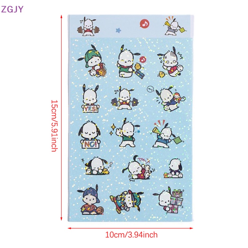 Set 5 Sticker Hình Sanrio Hello Kitty Kuromi Pachacco Goo Dễ Thương Dùng Để Trang Trí Sổ Tay / Nhật Ký Mới