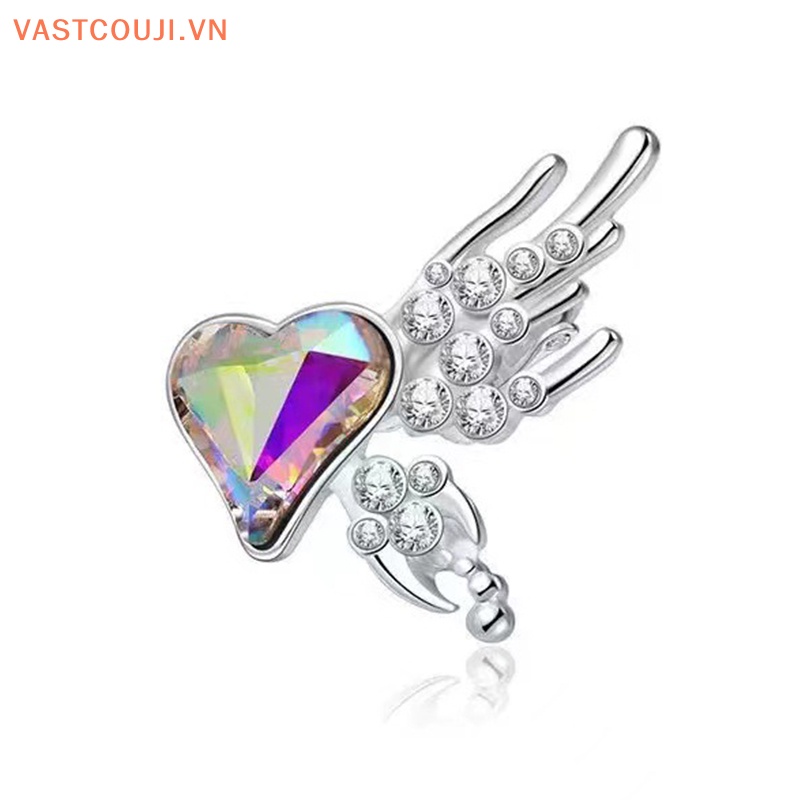 Khuyên Kẹp Vành Tai Hình Trái Tim Đính Đá Nhiều Màu Sắc Thời Trang Cho Nữ