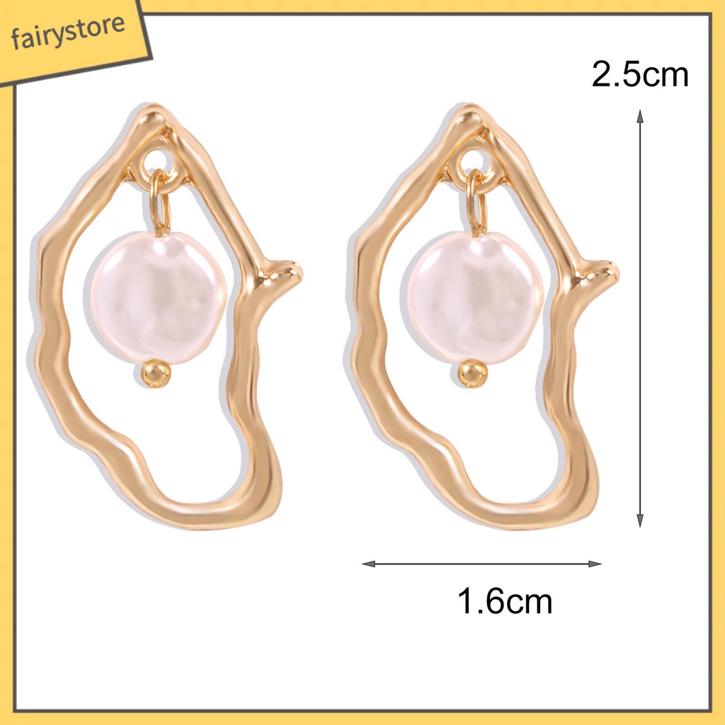 1 Đôi Bông Tai Thả Lủng Lẳng Đính Hạt Giả Ngọc Trai Thời Trang Mặc Hàng Ngày