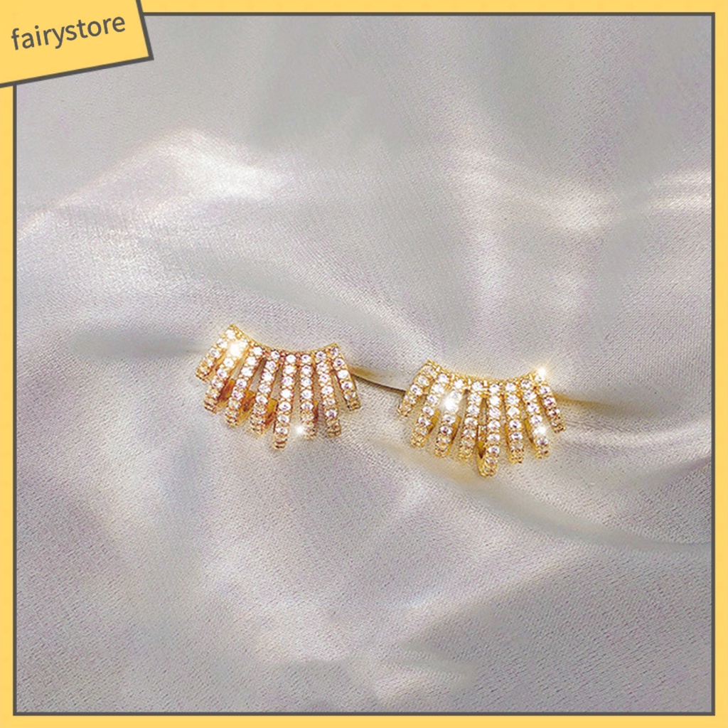 1 Đôi Bông Tai Đính Đá Lấp Lánh Dành Cho Nữ