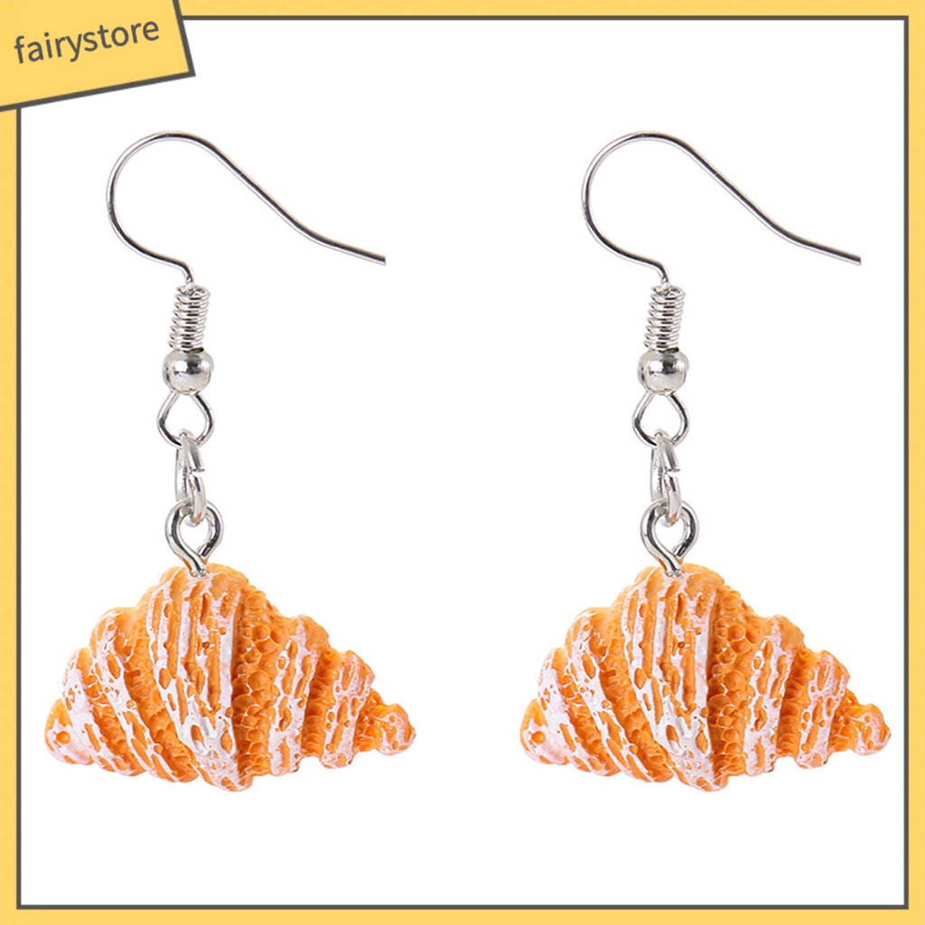 1 Đôi Bông Tai Hình Bánh Mì Dáng Dài Vui Nhộn