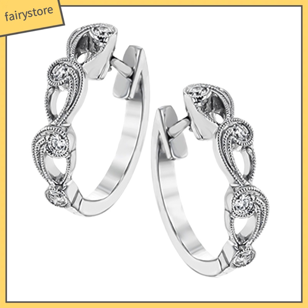 Khuyên Tai Tròn Rỗng Đính Đá Thời Trang Cho Nữ