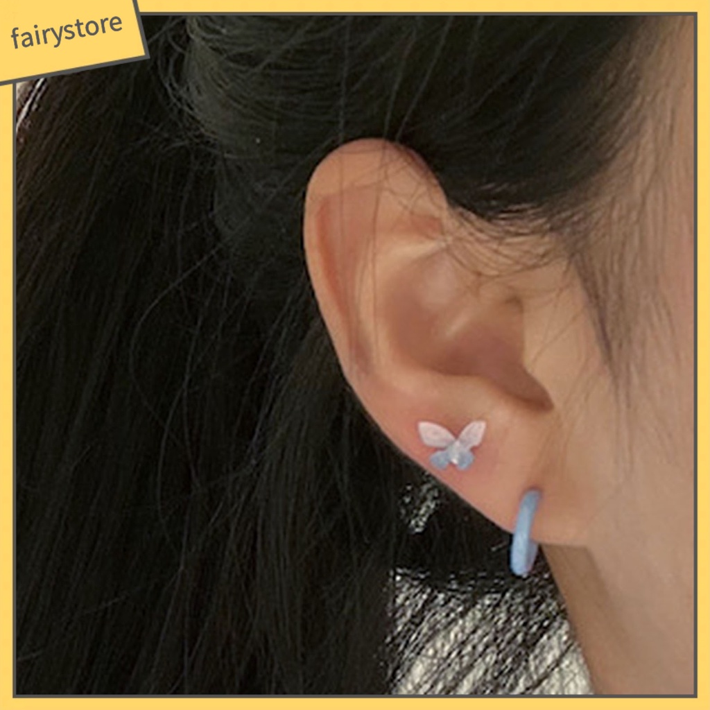 Set 6 Đôi Bông Tai Hình Hoa / Bướm / Ngọc Trai Giả Dễ Thương Cho Nữ