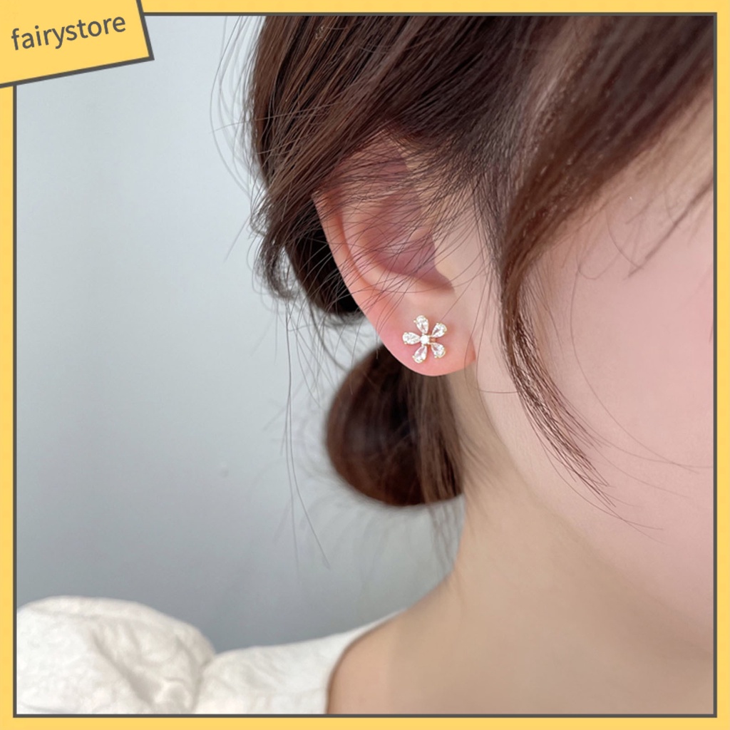 Bông Tai Hình Hoa Đính Đá Lấp Lánh Phong Cách Bohemia Dành Cho Nữ