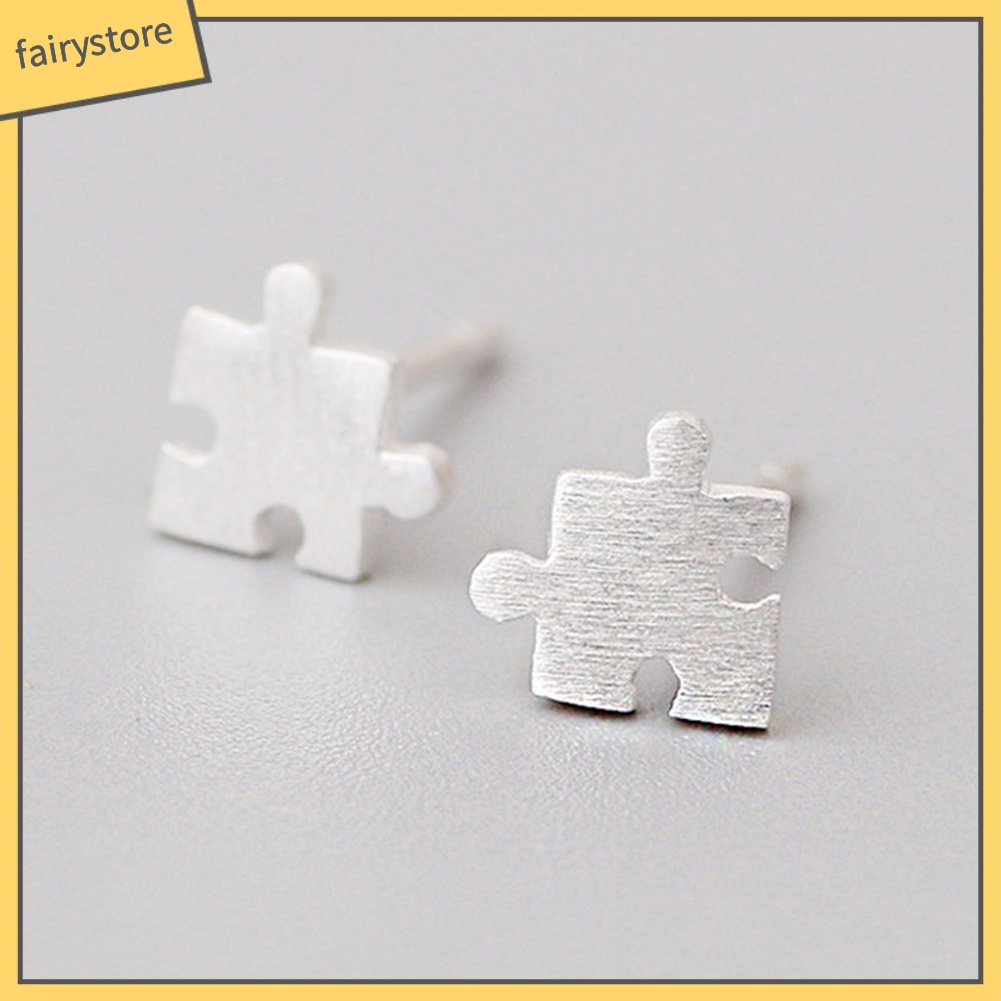 Bông Tai Hình Mảnh Ghép Hình Thời Trang Nữ