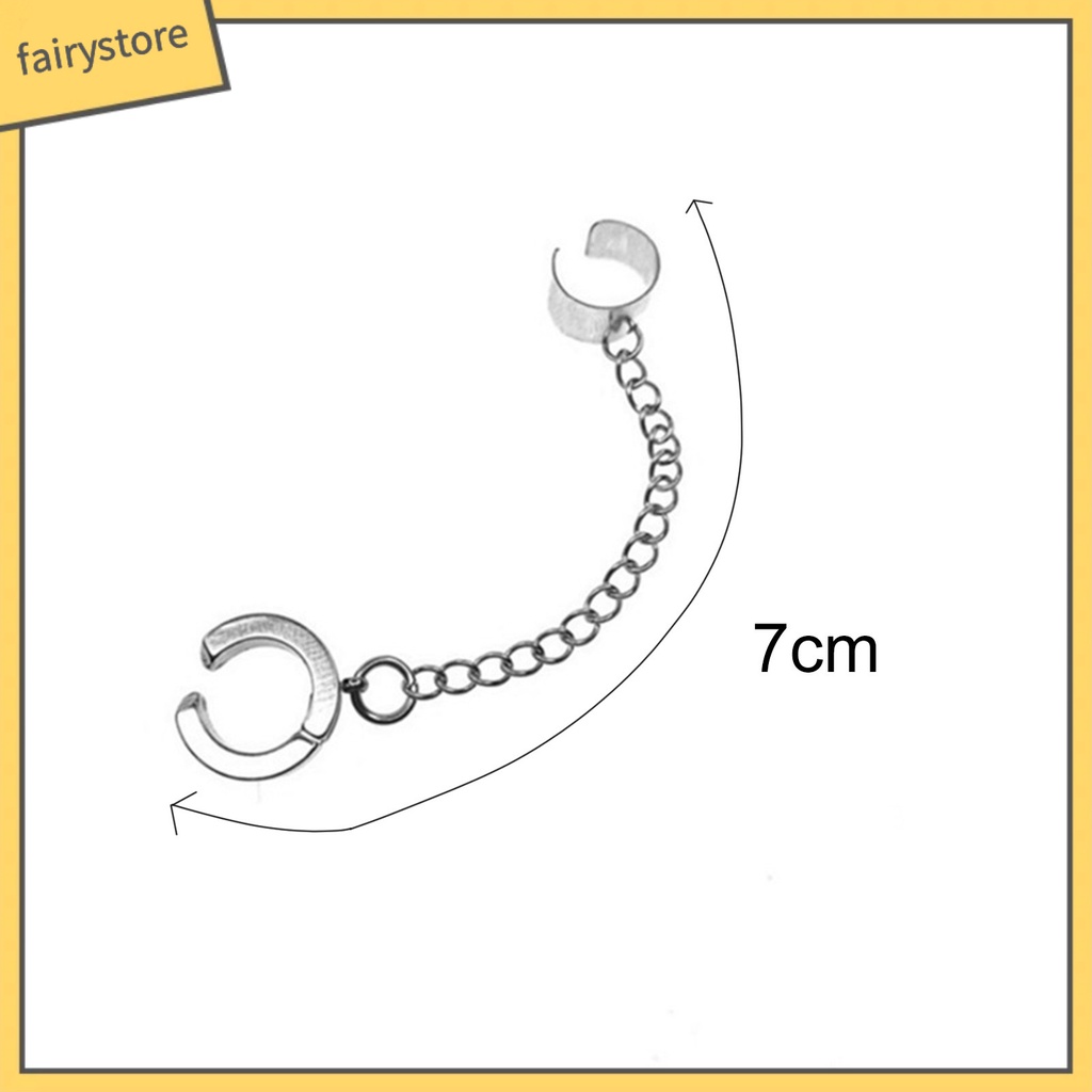 1 Khuyên Kẹp Tai Dây Xích Dài Bằng Thép Titan Không Cần Xỏ Lỗ Dùng Hàng Ngày