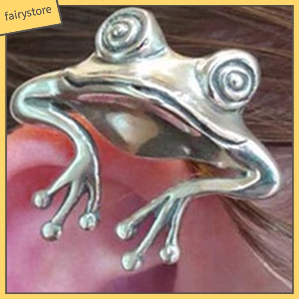 1 Khuyên Kẹp Vành Tai Hình Chú Ếch Màu Sắc Bạc Phong Cách Gothic Dành Cho Các Cuộc Họp