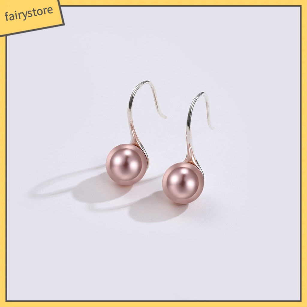 1 Đôi Bông Tai Bạc Hình Cầu Nhiều Màu Sắc Chống Biến Dạng Dành Cho Nữ