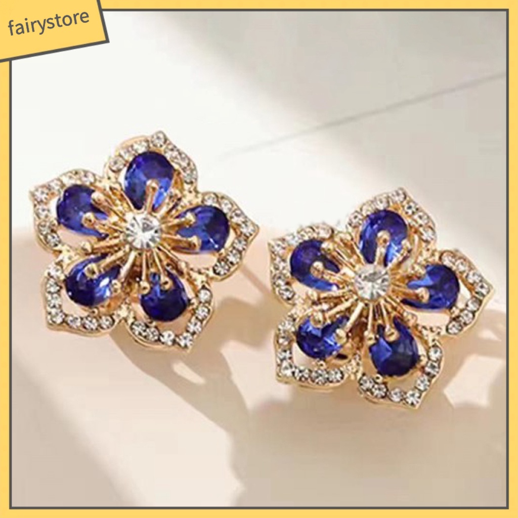 1 Đôi Bông Tai Hình Hoa Bằng Hợp Kim Lâu Trôi Quyến Rũ Dành Cho Nữ