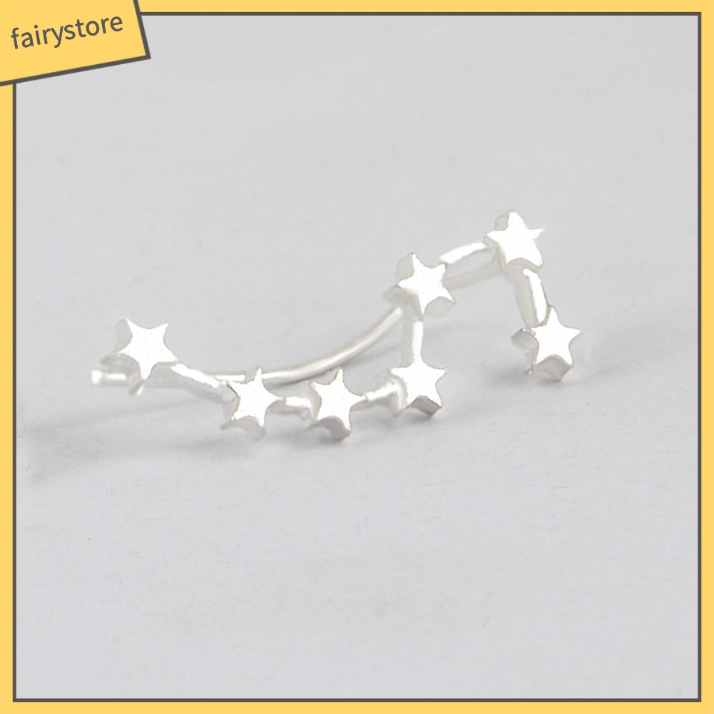 Đôi Khuyên Tai Kẹp Hình Sao Băng Đính Đá Thời Trang Cho Nữ