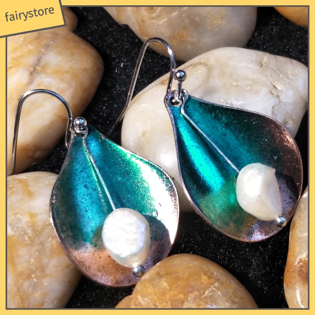 Bông Tai Móc Treo Nhiều Lớp Đính Ngọc Trai Nhân Tạo Phong Cách Vintage Cho Nữ