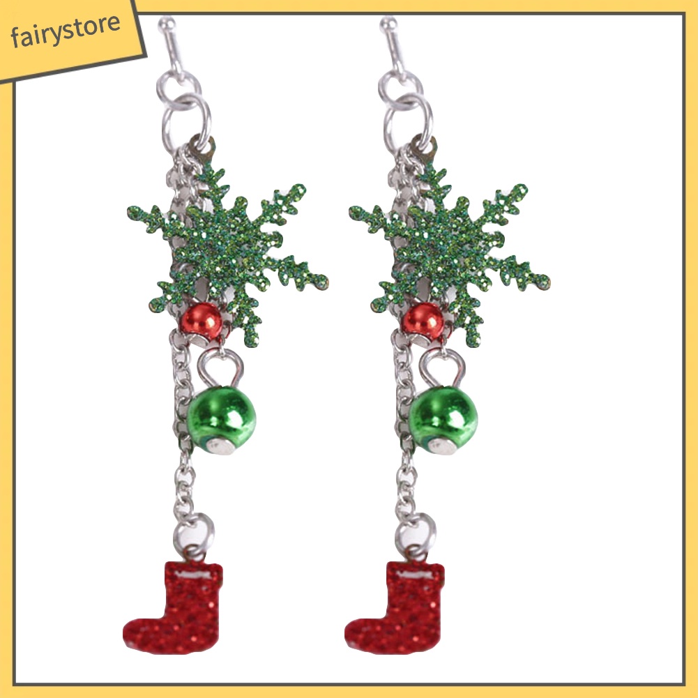 Bông Tai Dáng Dài Hình Bốt Bông Tuyết Dễ Thương Thời Trang Cho Nữ