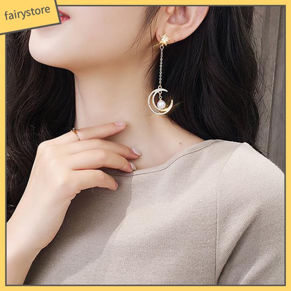 Khuyên Tai Hình Ngôi Sao Và Mặt Trăng Thời Trang Cho Nữ
