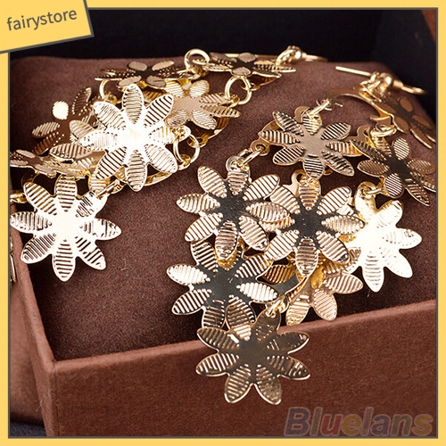 [FRO] Khuyên Tai Móc Hình Bông Tuyết Nhiều Lớp Bằng Hợp Kim Cổ Điển Sang Trọng Cho Nữ