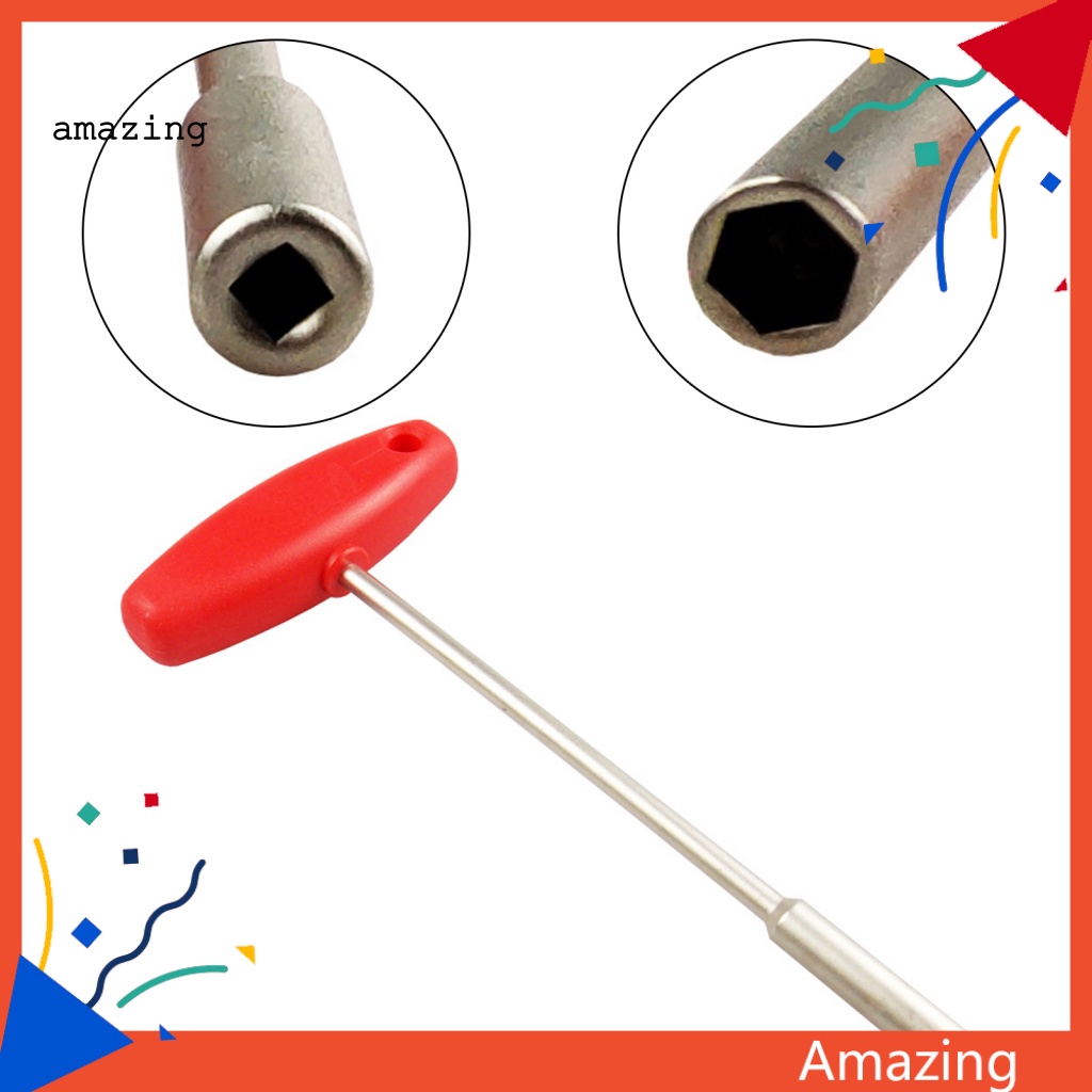 [AM] Dụng Cụ Cờ Lê Vặn Nắp Căm Xe Đạp Hình Chữ T Bằng Nhựa Và Thép