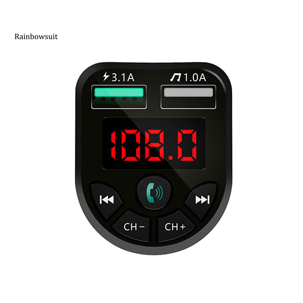 Máy Nghe Nhạc MP3 FM Hai Cổng USB Bluetooth 5.0 Kiêm Sạc Điện Thoại Tự Động Cho Xe Hơi