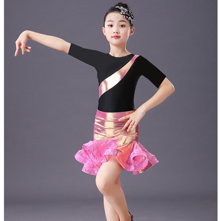Đầm Khiêu Vũ Latin Không Tay Thời Trang Thu Đông Dành Cho Bé Gái