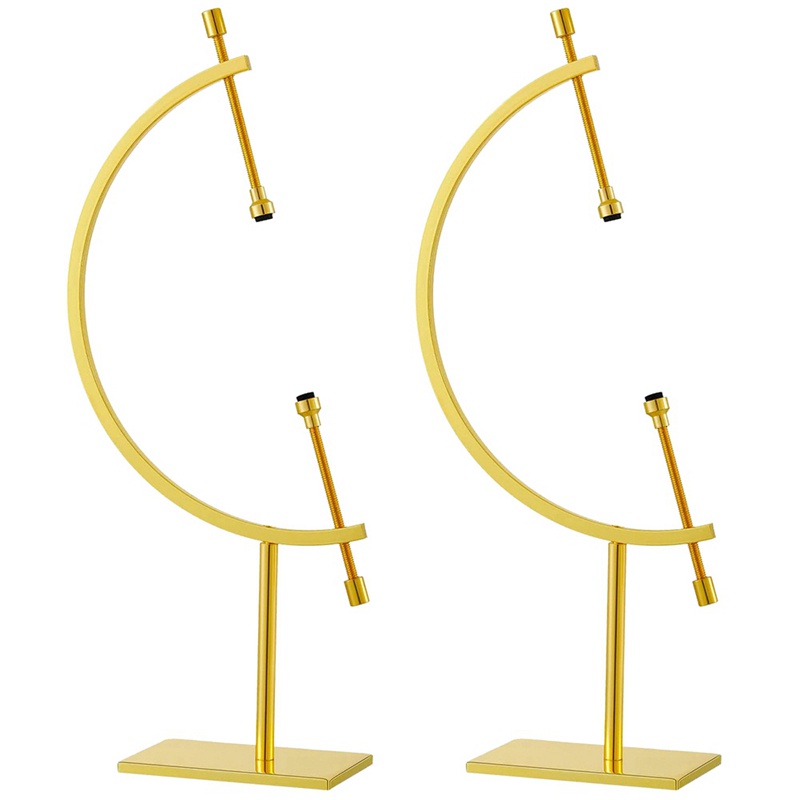 Bộ 2 Giá Đỡ Kẹp Hình Cầu Bằng Kim Loại Màu Vàng Dùng Trưng Bày Trang Trí