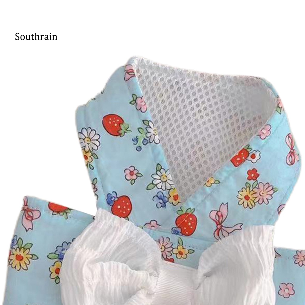 1 Bộ Áo Vest Và Quần Yếm Bằng Polyester Thoáng Khí In Họa Tiết Dễ Thương Dùng Chụp Ảnh Cho Cún Cưng