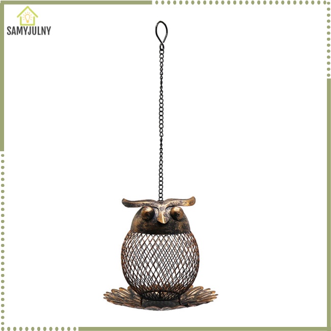 Hộp Đựng Thức Ăn Cho Chim Hình Chim Cú Hoạt Hình Sức Chứa Lớn Treo Ngoài Vườn Trang Trí