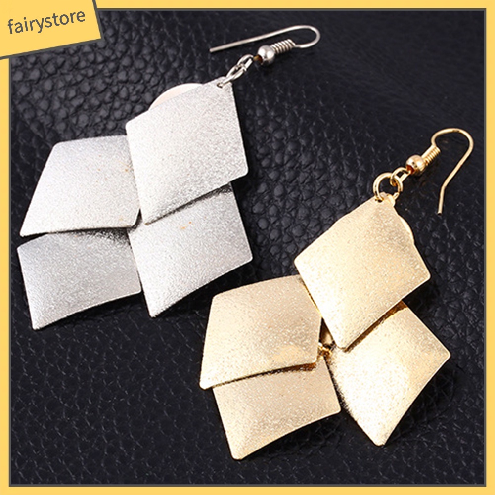 [FRO] Bông Tai Móc Treo Dáng Dài Hình Thoi Lấp Lánh Cho Nữ